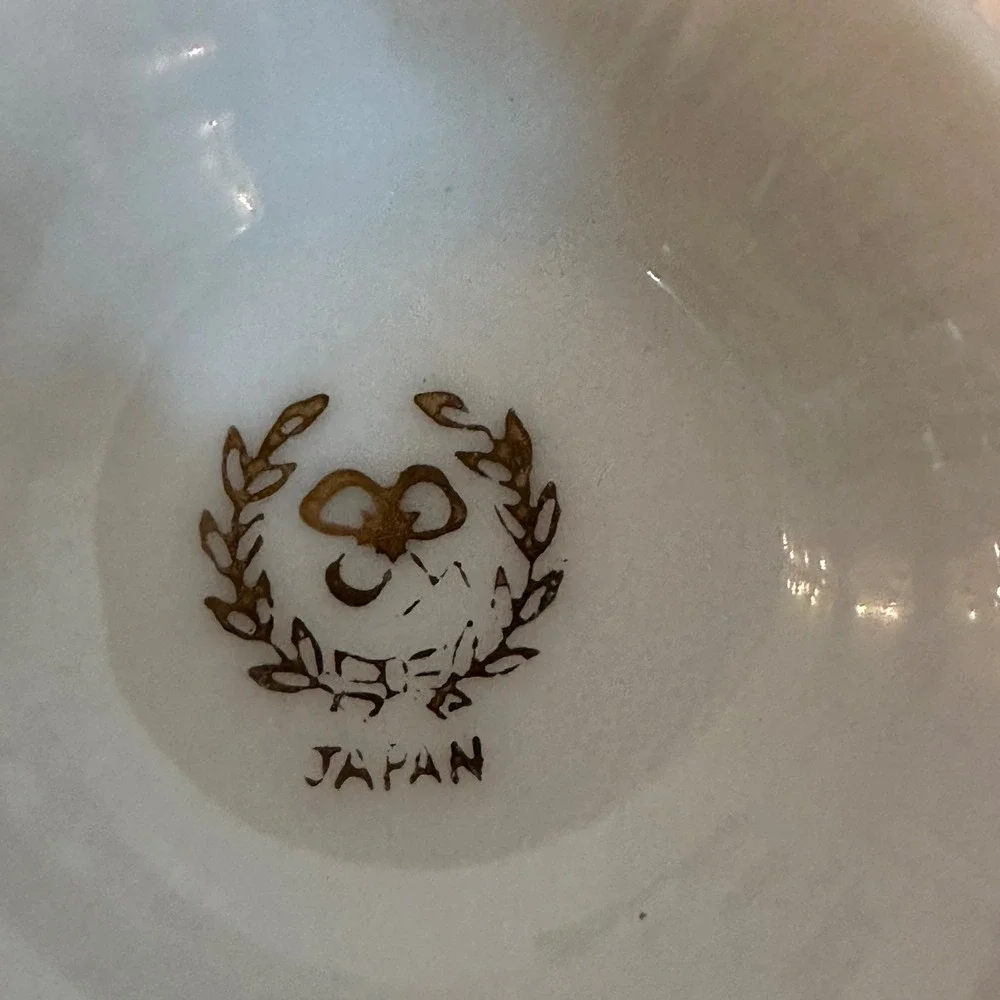 Japan Porcelain Tea Cup Saucer Set Pink Gold Reticulated Rose Floral Excellent